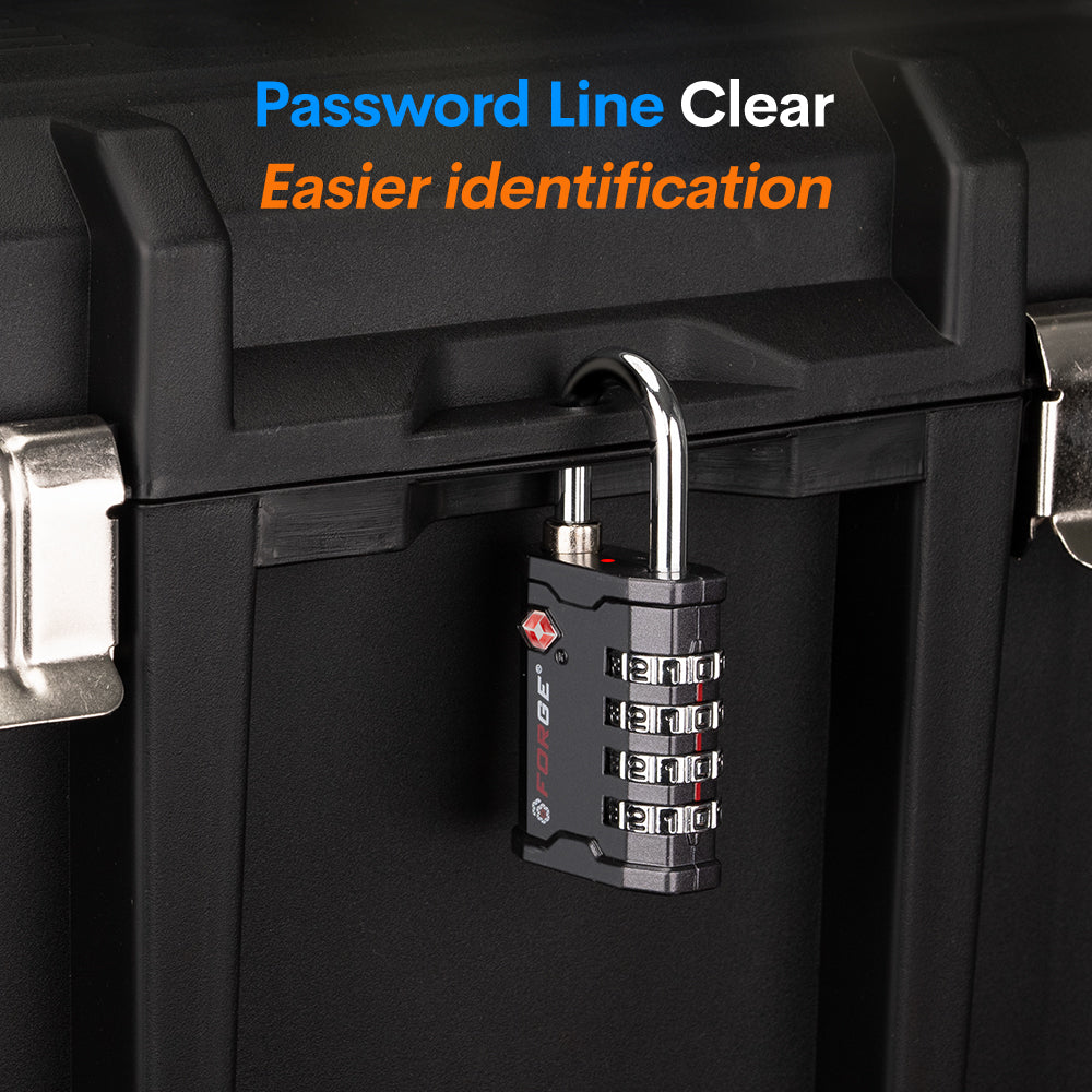 Forge 4-Digit Heavy Duty TSA Approved Lock for Travel & Gym, Gray Pack