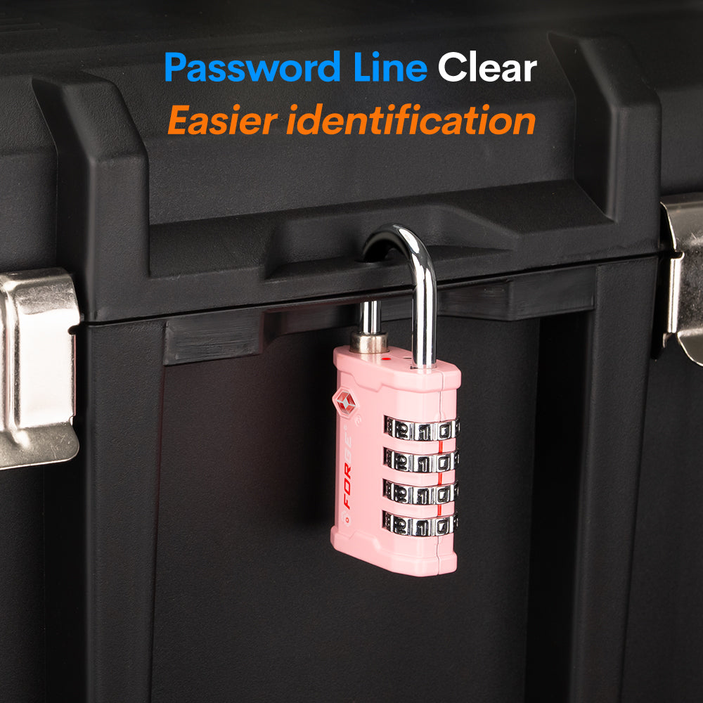 Forge 4-Digit Heavy Duty TSA Approved Lock for Travel & Gym, Pink Pack