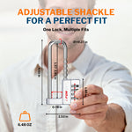 Forge 4-Digit Padlock: Long Shackle for Gym, School & Gate (Defender series, Silver)
