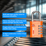 Forge 4-Digit Heavy Duty TSA Approved Lock for Travel & Gym, Orange Pack