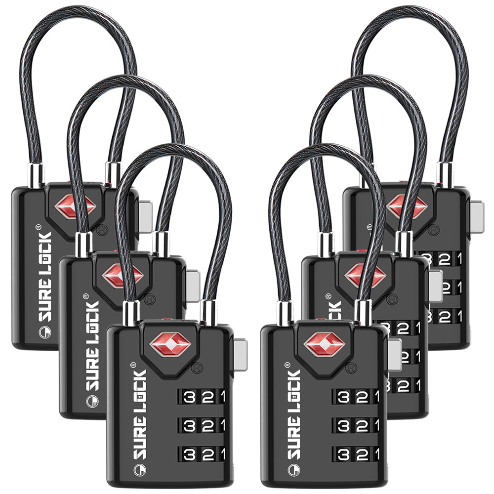 TSA Accepted Combination Luggage Lock – (Black Pack) - LockSelect 