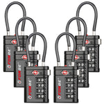 Forge TSA008 4-Digit Luggage Lock with Open Alert (Optimus Series, Black Pack)