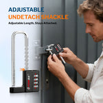 Forge 4-Digit Padlock: Long Shackle for Gym, School & Gate (Defender series, Black pack)