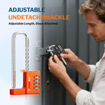 Forge 4-Digit Padlock: Long Shackle for Gym, School & Gate (Defender series, Orange)