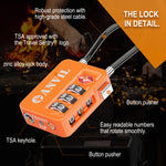 TSA Approved Luggage Lock – High Security TSA008 Combination Travel Lock (2 Pack, Orange)
