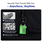 TSA Combination Cable Luggage Lock – Open Alert, Easy-Read Dials (Green Pack) - LockSelect 