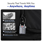 TSA Combination Cable Luggage Lock – Open Alert, Easy-Read Dials (Grey Pack) - LockSelect 