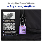 TSA Approved Luggage Lock – Combination Cable Lock with Open Alert (Purple) - LockSelect 