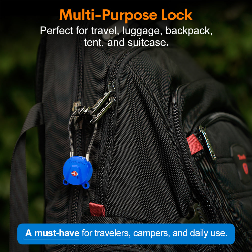 Forge TSA006 Dimple Key Cable Locks (Koala Series, Blue 2 Pack)