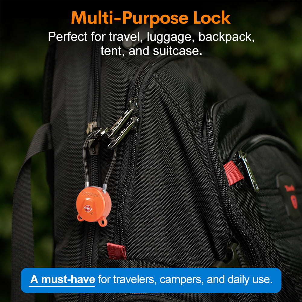 Forge TSA006 Dimple Key Cable Locks (Koala Series, Orange 2 Pack)