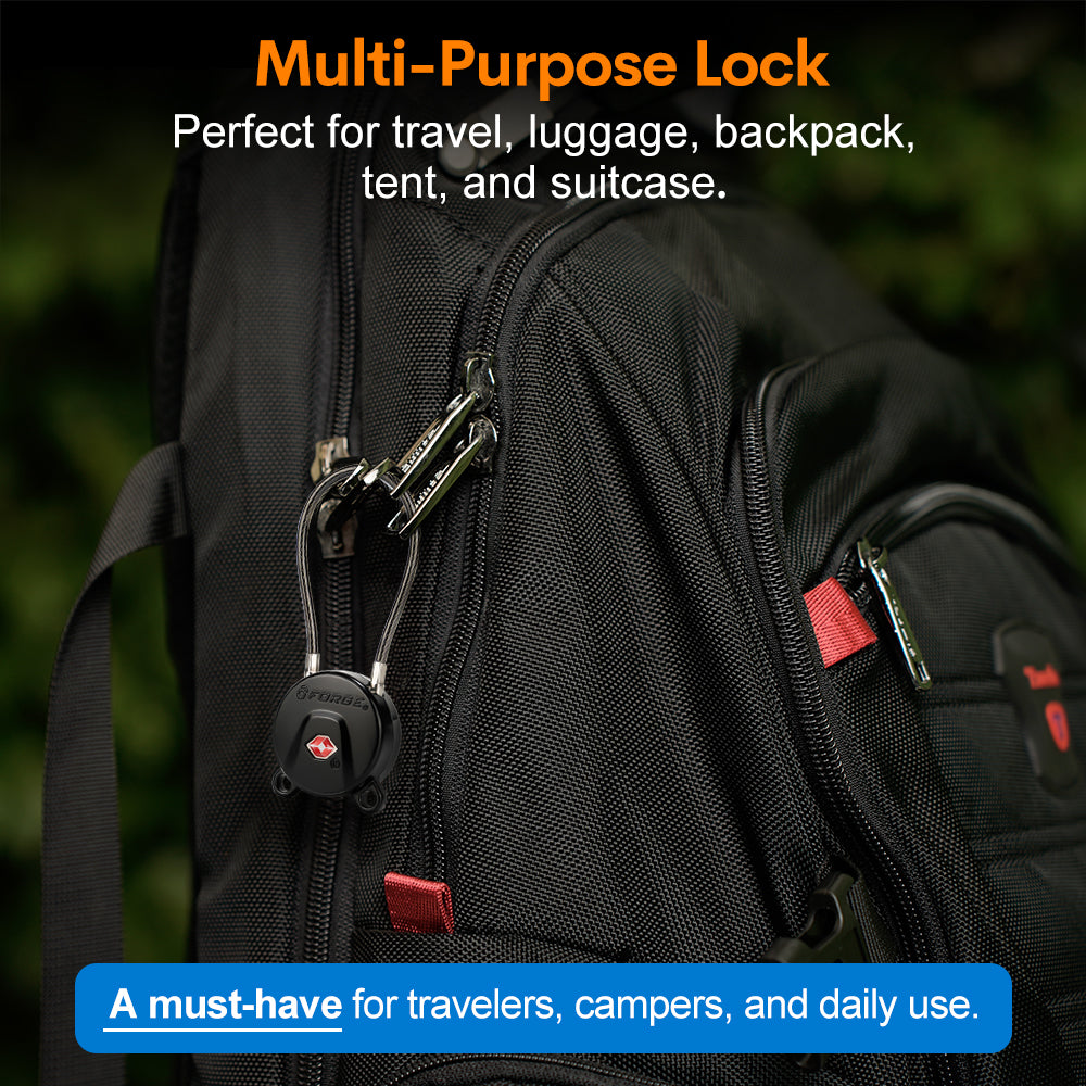 Forge TSA006 Dimple Key Cable Locks (Koala Series, Black Pack)
