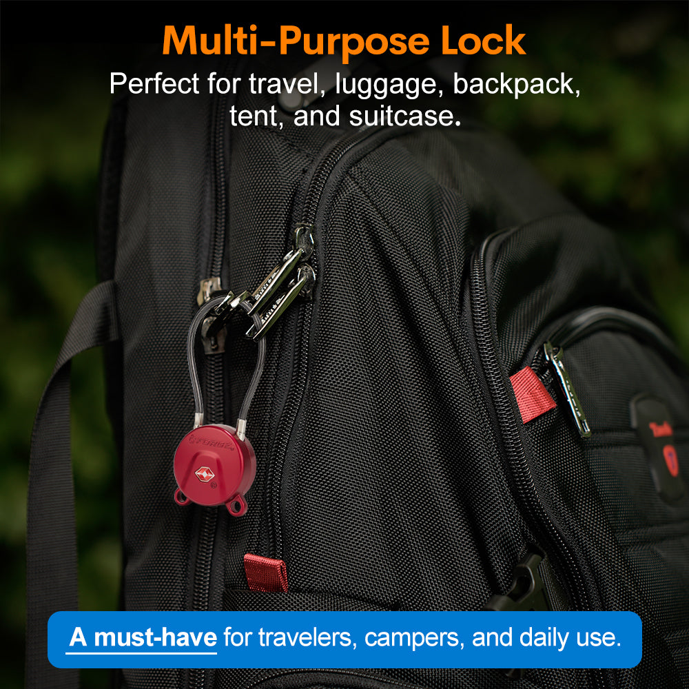 Forge TSA006 Dimple Key Cable Locks (Koala Series, Red 2 Pack)