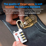 Forge Dual-Opening TSA Lock: Combo & Key Access , White Pack