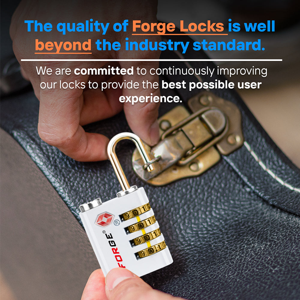 Forge Dual-Access TSA Approved Lock (Guardian series, White pack)