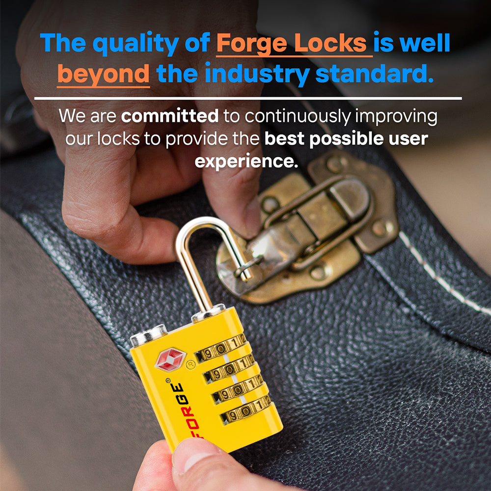 Forge Dual-Access TSA Approved Lock (Guardian series, Yellow pack)