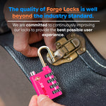 Forge Dual-Opening TSA Lock: Combo & Key Access , Rose Red Pack