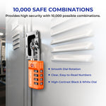 TSA 4-Digit Combination Luggage Lock – Resettable with Open Alert (Orange)