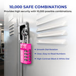 TSA 4-Digit Combination Luggage Lock – Resettable with Open Alert (Pink)