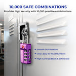 TSA 4-Digit Combination Luggage Lock – Resettable with Open Alert (Dark Purple)