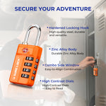 TSA 4-Digit Combination Luggage Lock – Resettable with Open Alert (Orange)