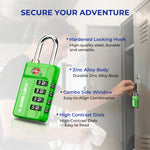 TSA 4-Digit Combination Luggage Lock – Resettable with Open Alert (Green)