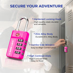 TSA 4-Digit Combination Luggage Lock – Resettable with Open Alert (Pink)