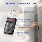 TSA 4-Digit Combination Luggage Lock – Resettable with Open Alert (Black)