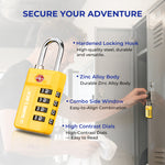 TSA 4-Digit Combination Luggage Lock – Resettable with Open Alert (Yellow)