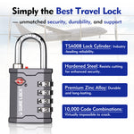 TSA Accepted Combination Luggage Padlock – Ideal for Gun Cases, Transport Equipment, and More (Grey Pack) - LockSelect 