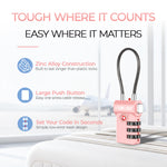 TSA-Approved Cable Luggage Locks - Pink