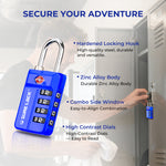 TSA 4-Digit Combination Luggage Lock – Resettable with Open Alert (Blue)