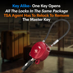 Forge TSA006 Dimple Key Cable Locks (Koala Series, Red 2 Pack)
