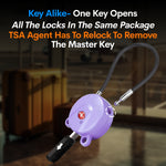 Forge TSA006 Dimple Key Cable Locks (Koala Series, Purple 2 Pack)