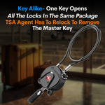 Forge TSA006 Cable Locks,  Extra long-15'' with Zinc Alloy Body(Koala Series, Black)