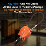 Forge TSA006 Dimple Key Cable Locks (Koala Series, Orange 2 Pack)