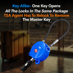 Forge TSA006 Dimple Key Cable Locks (Koala Series, Blue 2 Pack)