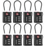 High Security TSA008 Combination Travel Lock with Inspection Indicator (Black)