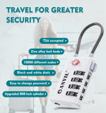 4-Digit TSA Approved Luggage Lock – TSA008 Core with Alert Indicator (White Pack)