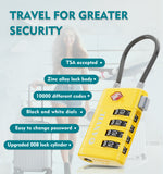 4-Digit TSA Approved Luggage Lock – TSA008 Core with Alert Indicator (Yellow Pack)