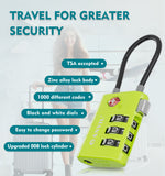 TSA Approved Luggage Lock with Inspection Indicator ( Grass Green Pack)