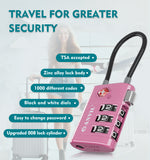 High Security TSA008 Combination Travel Lock with Inspection Indicator (Purple Pack)
