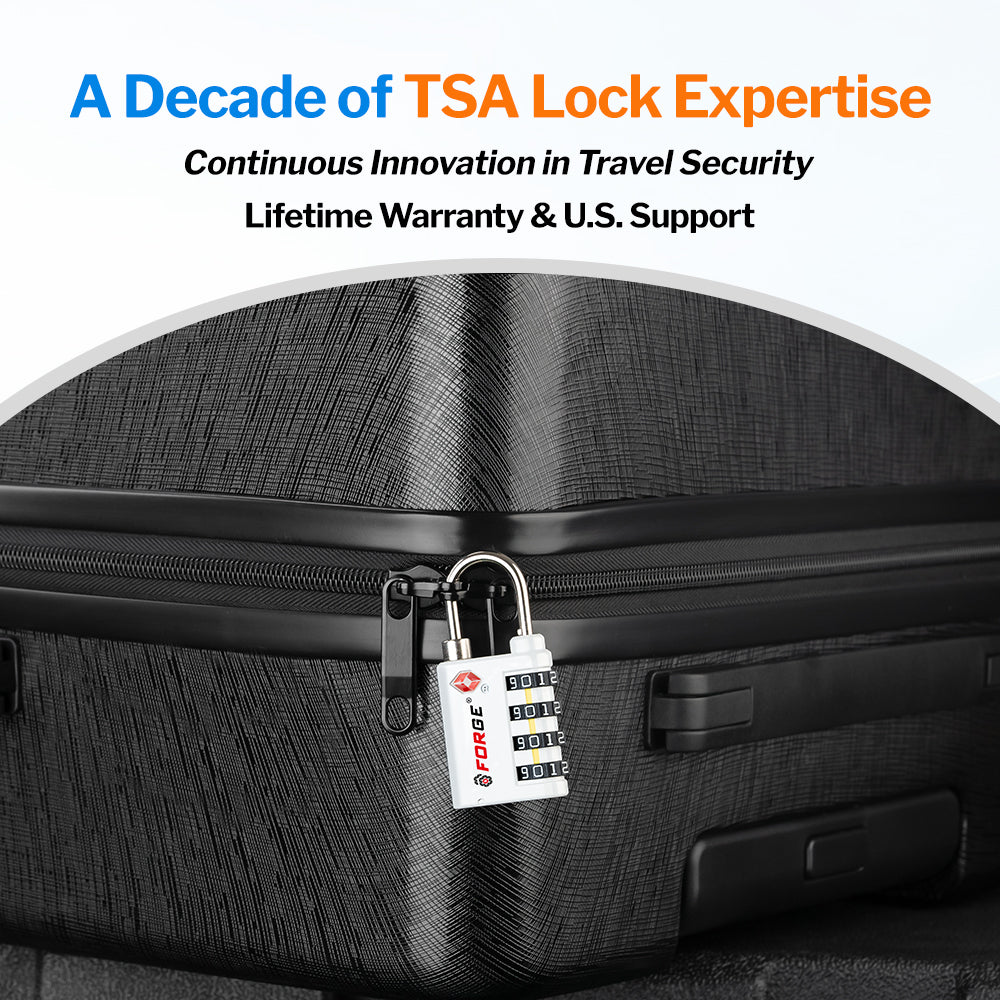 Forge Dual-Opening TSA Lock: Combo & Key Access , White Pack