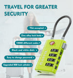 4-Digit TSA Approved Luggage Lock – TSA008 Core with Alert Indicator (Grass Green Pack)