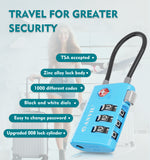 High Security TSA008 Combination Travel Lock with Inspection Indicator (Blue Pack)