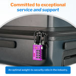 Forge TSA008 4-Digit Luggage Lock with Open Alert (Optimus Series, Purple Pack)