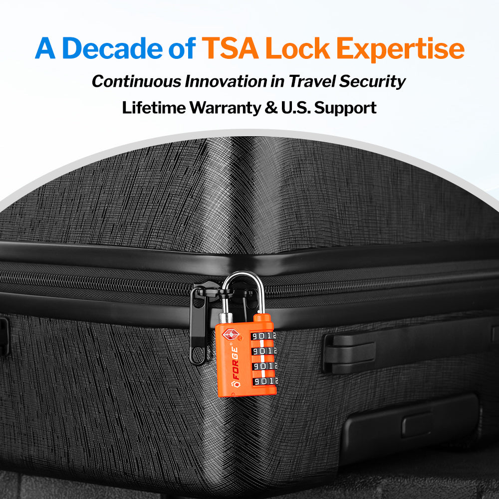 Forge Dual-Opening TSA Lock: Combo & Key Access , Orange Pack