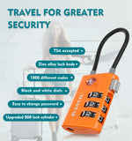 TSA Approved Luggage Lock with Inspection Indicator (Orange Pack)