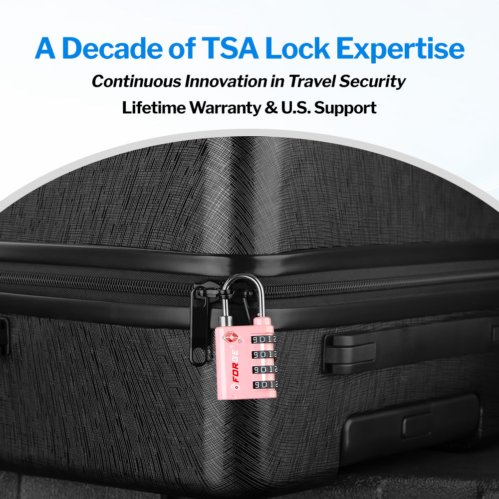 Forge Dual-Opening TSA Lock: Combo & Key Access , Pink Pack