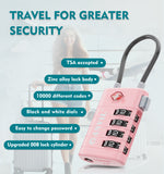 4-Digit TSA Approved Luggage Lock – TSA008 Core with Alert Indicator (Pink Pack)