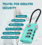 ANVIL High Security TSA008 Combination Travel Lock with Inspection Indicator (Cyan Pack)